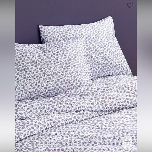 J. Crew Other - J.‎ Crew Twin/Twin XL Duvet Set in Purple & White Paisley Print NEW